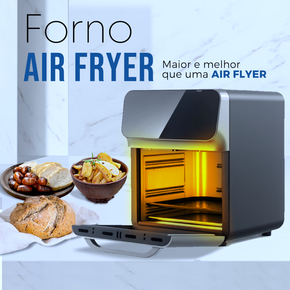Air Fryer Oven OKICASA 10L 1350W 8 em 1 , 3 Camadas Fritadeira Forno elétrico , FRI8401_220
