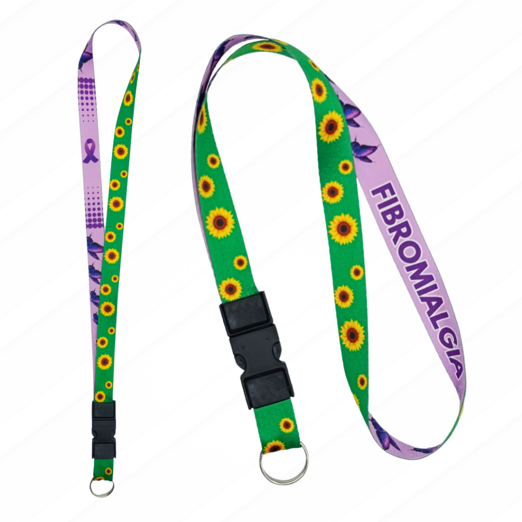 Cordão de Identificação Girassol e Fibromialgia Dupla Face