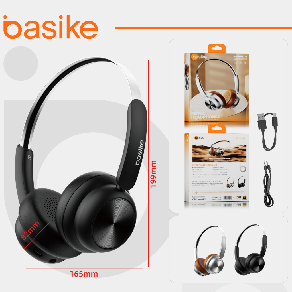 Basike Fone Bluetooth Sem Fio de Ouvido Headphone Fone de Ouvido Ba-fon174 — R$ 123,49 em Shopee, 38% OFF