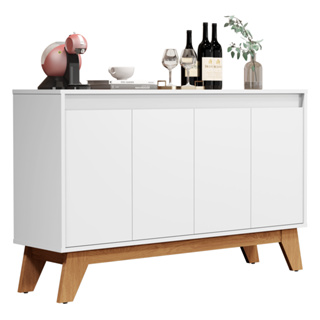 Buffet Balcão Cancun 4 Portas Aparador de Sala Estar Branco em Oferta na Shopee