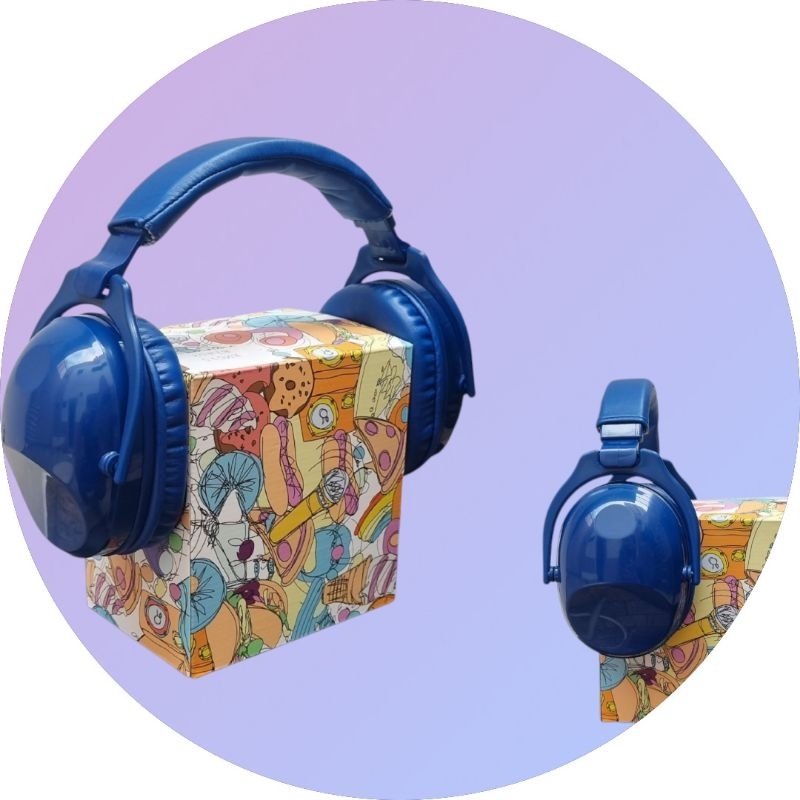 Abafador de ruídos barulho autismo infantil e adulto Azul