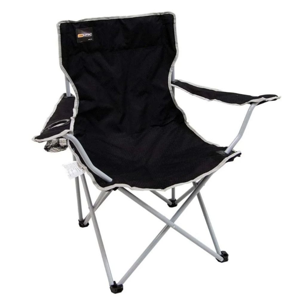 Cadeira Dobrável Alvorada Preto Camping Bolsa Transporte Nautika
