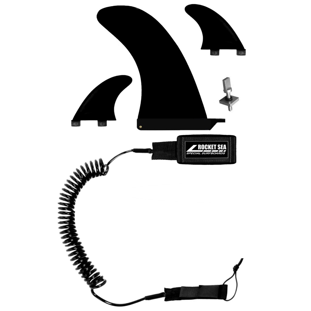 Leash Espiral Stand Up 10 Pés + Jogo De Quilhas Stand Up + Parafuso Inox TOP