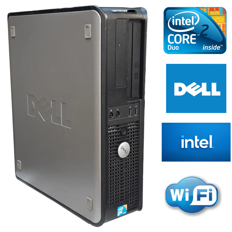 Computador Dell 250gb HD Core 2 Duo 4 Ram Rápido Wifi Torre Cpu Trabalho Estudo