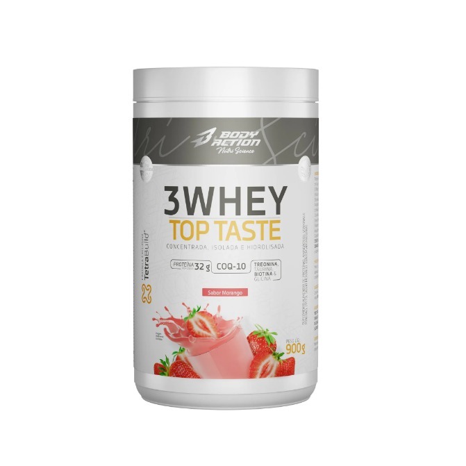 whey protein 3w top taste body action 900g (NOVA EMBALAGEM)