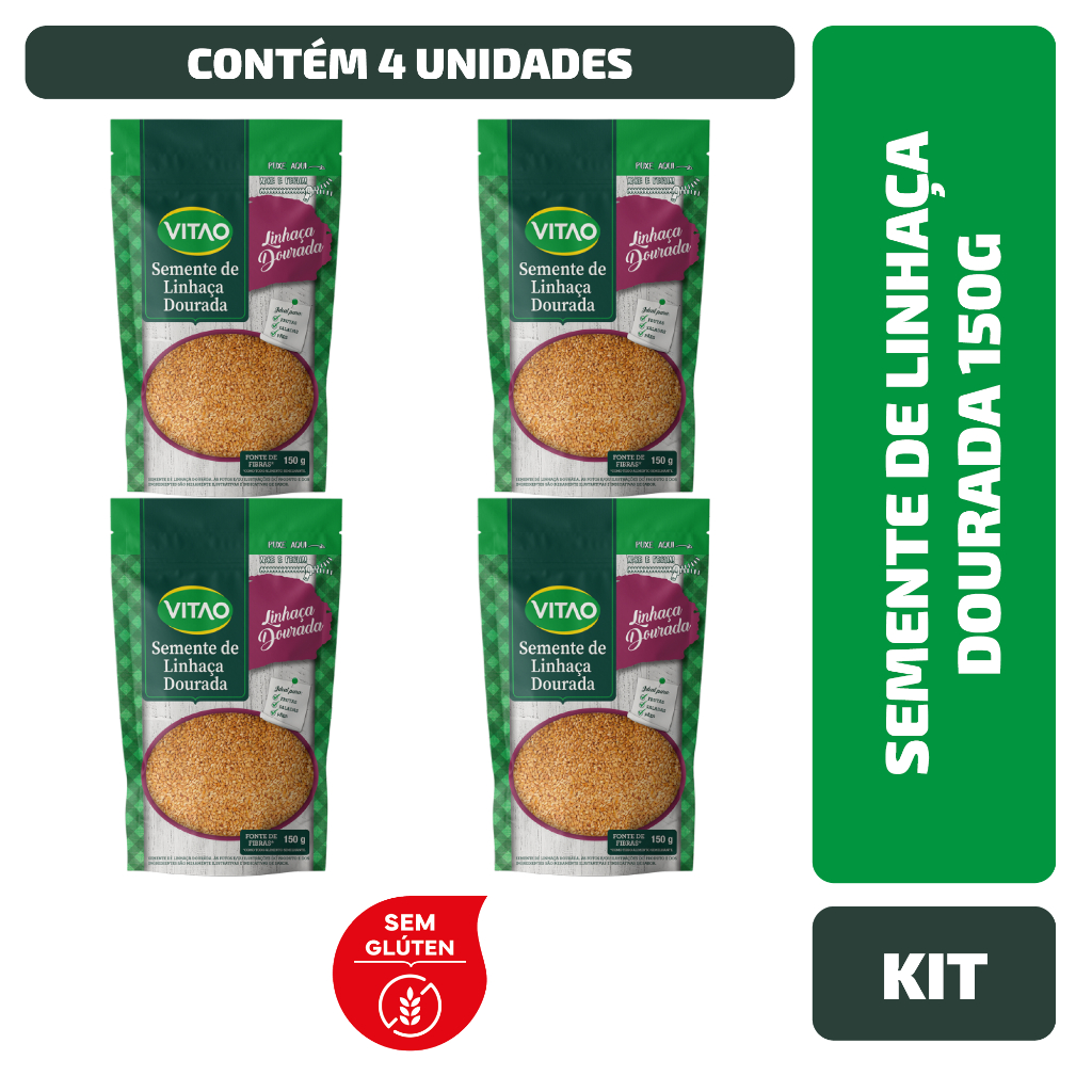 Kit Farinha De Linhaça Dourada Vitao 150G - 4 Unidades - Food & Beverages