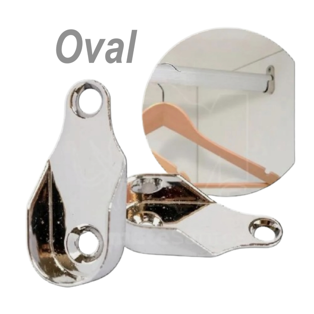 Kit 04 Suportes Cabideiro Lateral Polido Oval ou Redondo em Oferta na Shopee