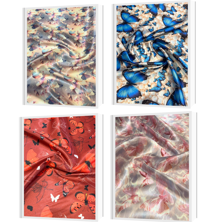 Tecido Cetim Estampado Digital Borboletas 3D - 1,40m Decorações Festas Cenários