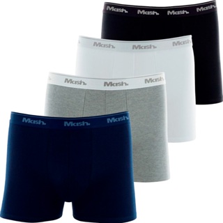 Kit 4 Cuecas Boxer Mash Algodão Box Confortável Cueca Masculina Cós Elástico Original em Oferta na Shopee