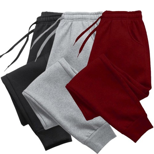 Kit 2 Calça Moletom Slim Confortável Algodão Treino Academia Passeio Básica Confortavel