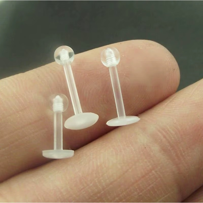 Piercing Labret Monroe Medusa Transparente 6mm 8mm 10mm — imagem 2 de 2