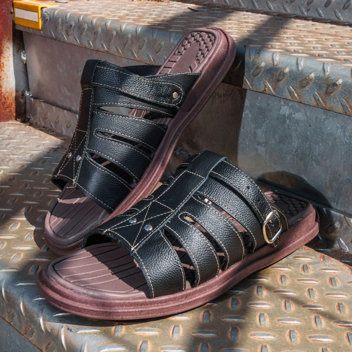 Chinelo Masculino Sandália Em Couro Anatômico Ortopédico Confortável Envio Rápido
