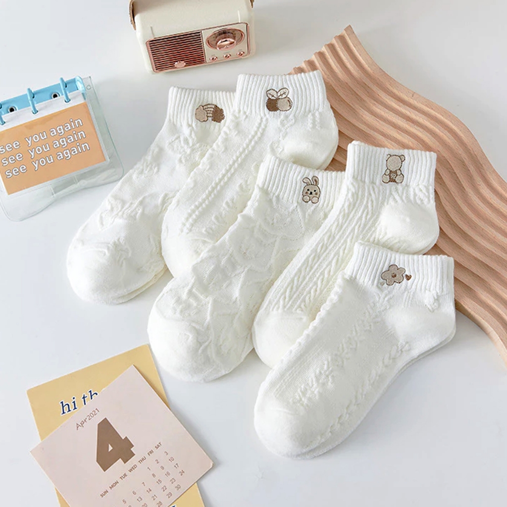 Pares de Meias Brancas Finas De Algodão Confortáveis e Respiráveis em Oferta na Shopee