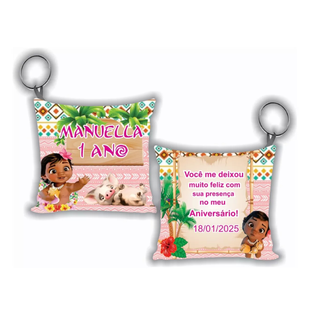 Almochaveiros lembrancinha personalizado aniversário tema Moana 10 a 60 Chaveiros