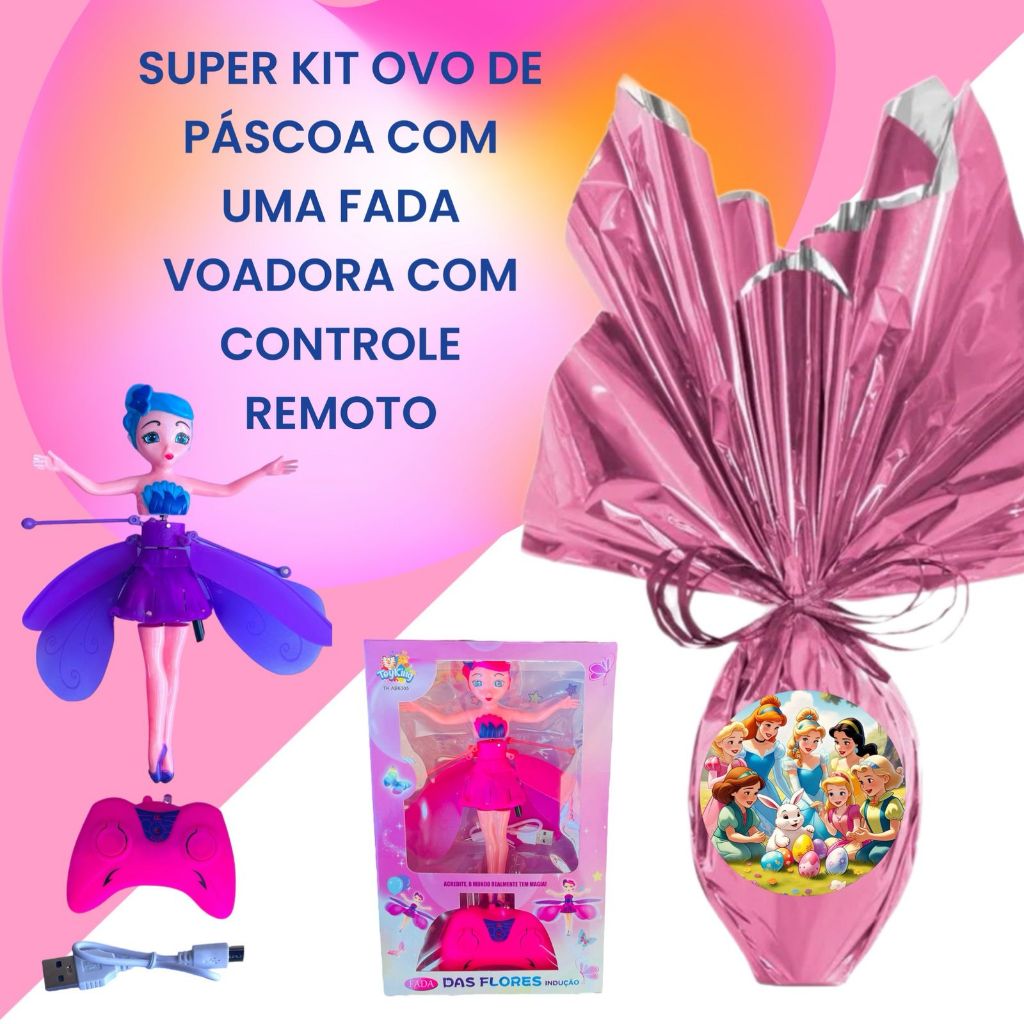 Ovo De Páscoa 250 Gramas + Bonecas Princesas Fadinhas Fada Voadora Pequena Fada em Oferta na Shopee