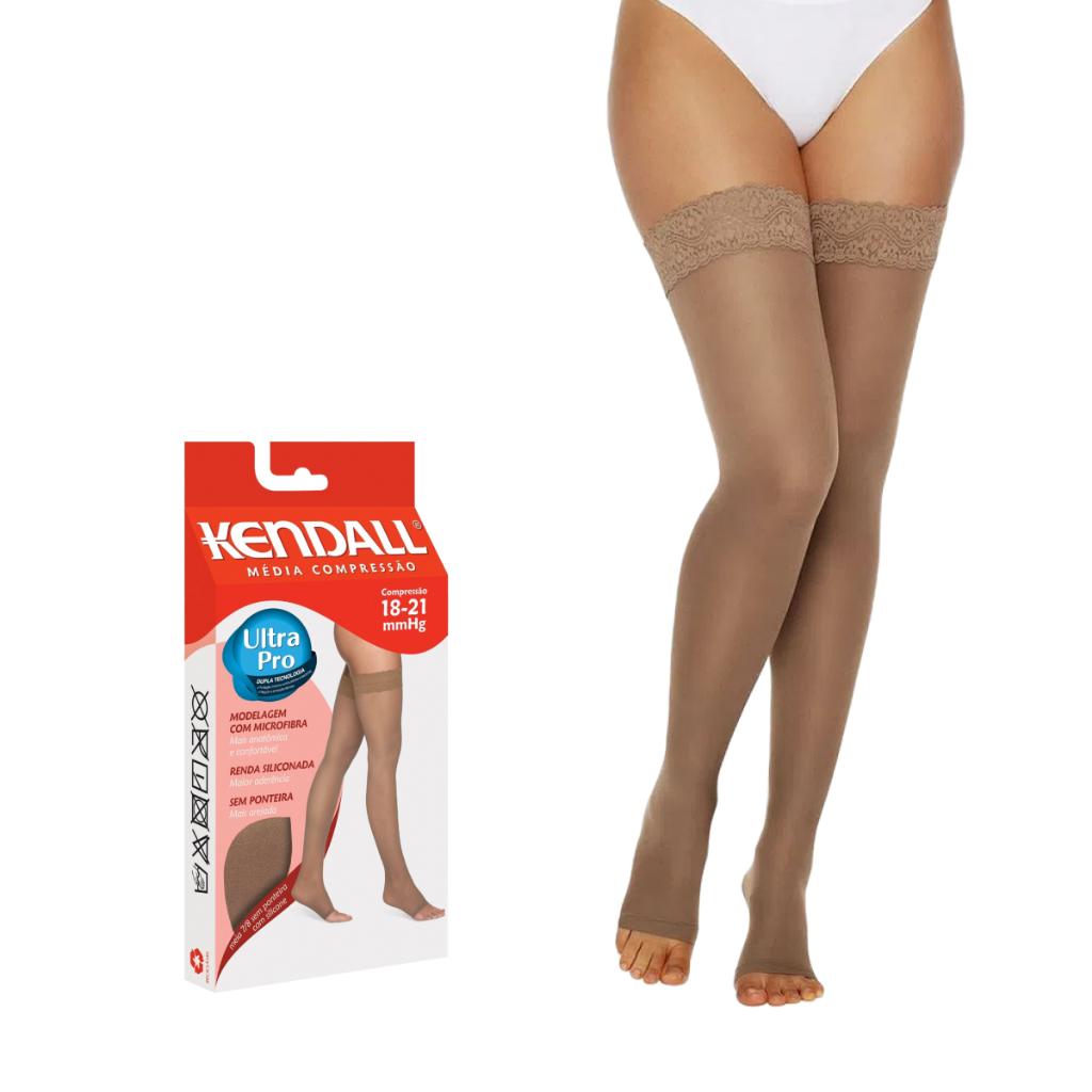 Meia Kendall 7/8 Média Compressão c/ Silicone Sem Ponteira em Oferta na Shopee