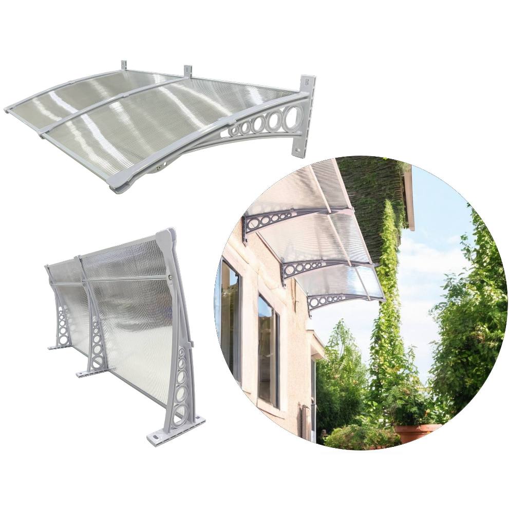 Toldo Imperial em Policarbonato 1,85x0,50m - para Janelas, Portas, Lojas - Com Fita De Vedação