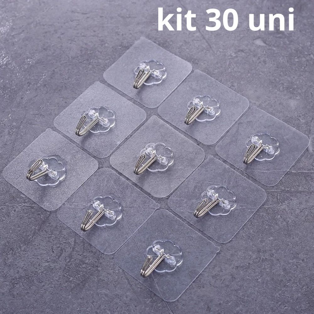 30 Ganchos Adesivo Parede Multifuncional Autocolante Casa Cozinha Quarto Banheiro Organizado Imperio em Oferta na Shopee