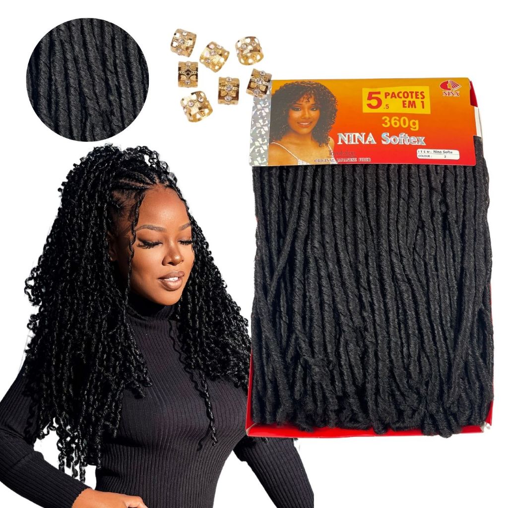 Cabelo Nina Softex 360 Pacotão 5 Em1 Várias Cores Fibra Japonesa 1 pacote faz uma cabeça