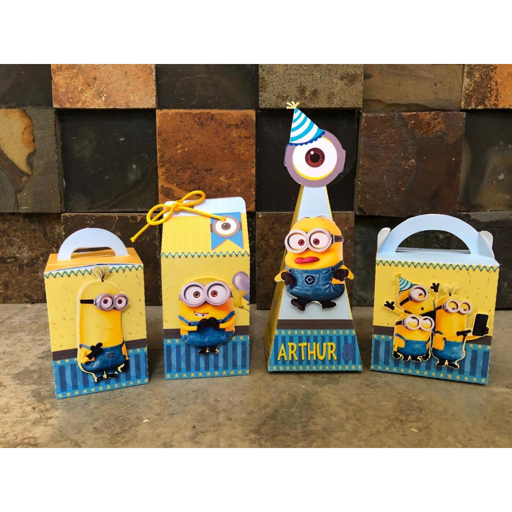 Minions personalizado | festa de aniversario | decoração | caixa | lembrancinha | topo de bolo | enfeite | forminha