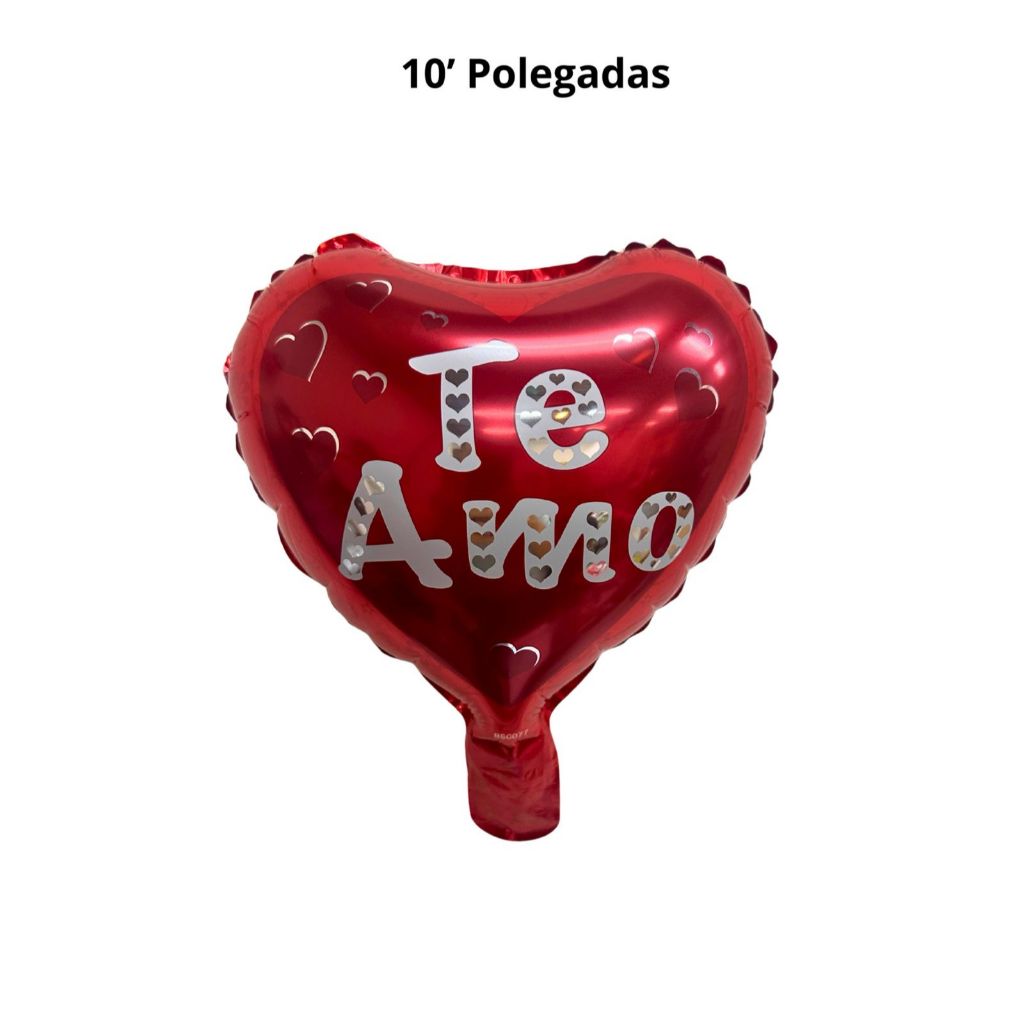 Balão Metalizado Coração - Te amo - 10 polegadas festas decoração enfeite dia das mães em Oferta na Shopee
