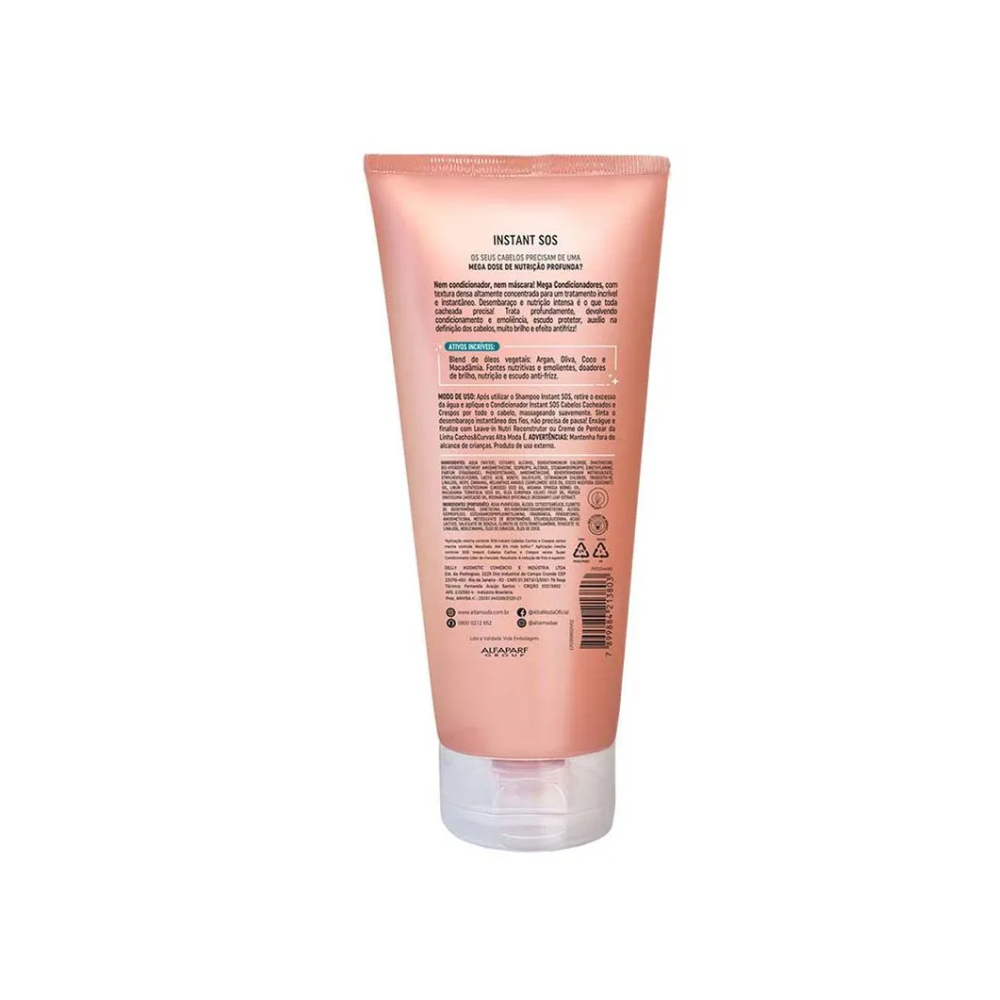 Detalhes do Condicionador Alta Moda SOS Instant Cabelos Cacheados 170ml - Hidratação e Definição para Cachos Perfeitos
