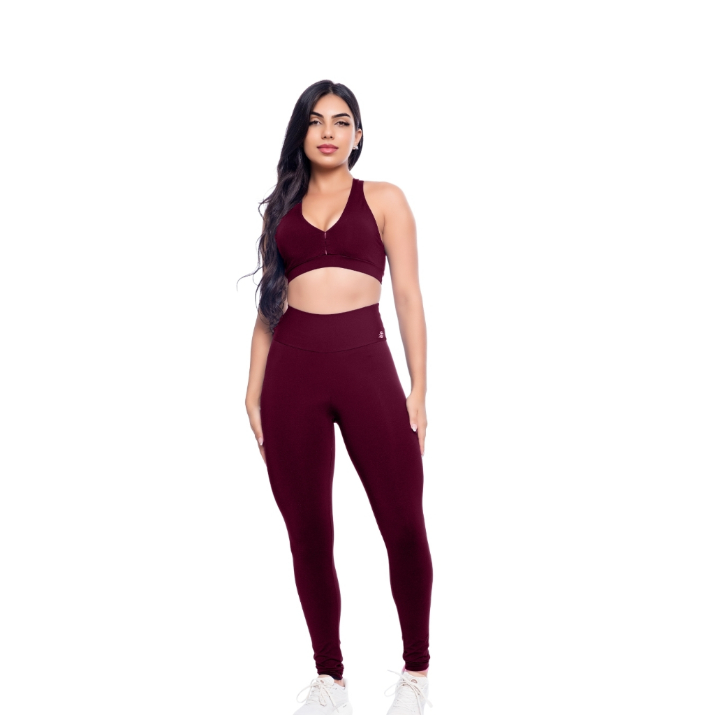 Conjunto Feminino Fitnees Tecido De Alta Compressão Zero Transparência Verão 2025