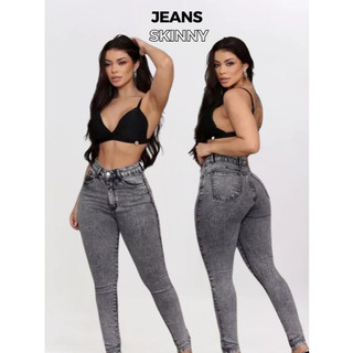 Calça Jeans Feminina Cintura Alta com Lycra Empina Bumbum Efeito Lipo calca skinny com elastano