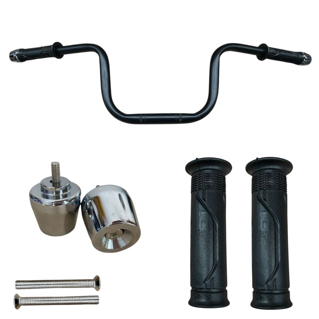 Kit De Manopla + Pesinho + Guidão Yamaha Fazer 150 Ybr Factor Preto