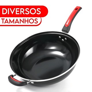 Imagem Frigideira Funda Wok Panela Antiaderente Profissional Restaurante Gás e Indução