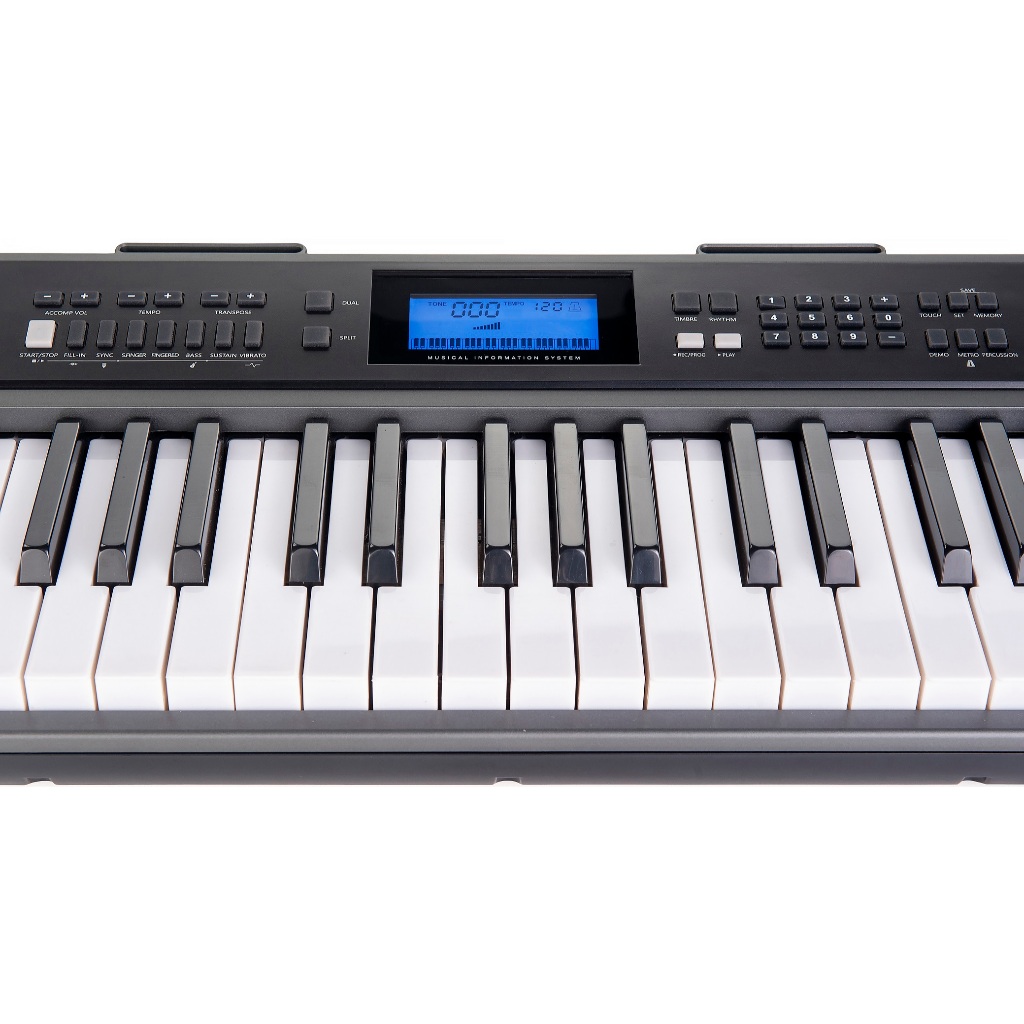 Kit Teclado Musical Kobe Kb-400 61 Teclas Sensibilidade Midi Usb - Suporte X, Pedal Sustain e Capa