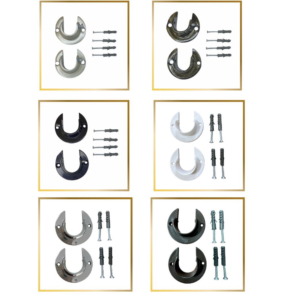 Kit 2 Suporte Flange Para Varão de Cortina 28mm Decoração Casa
