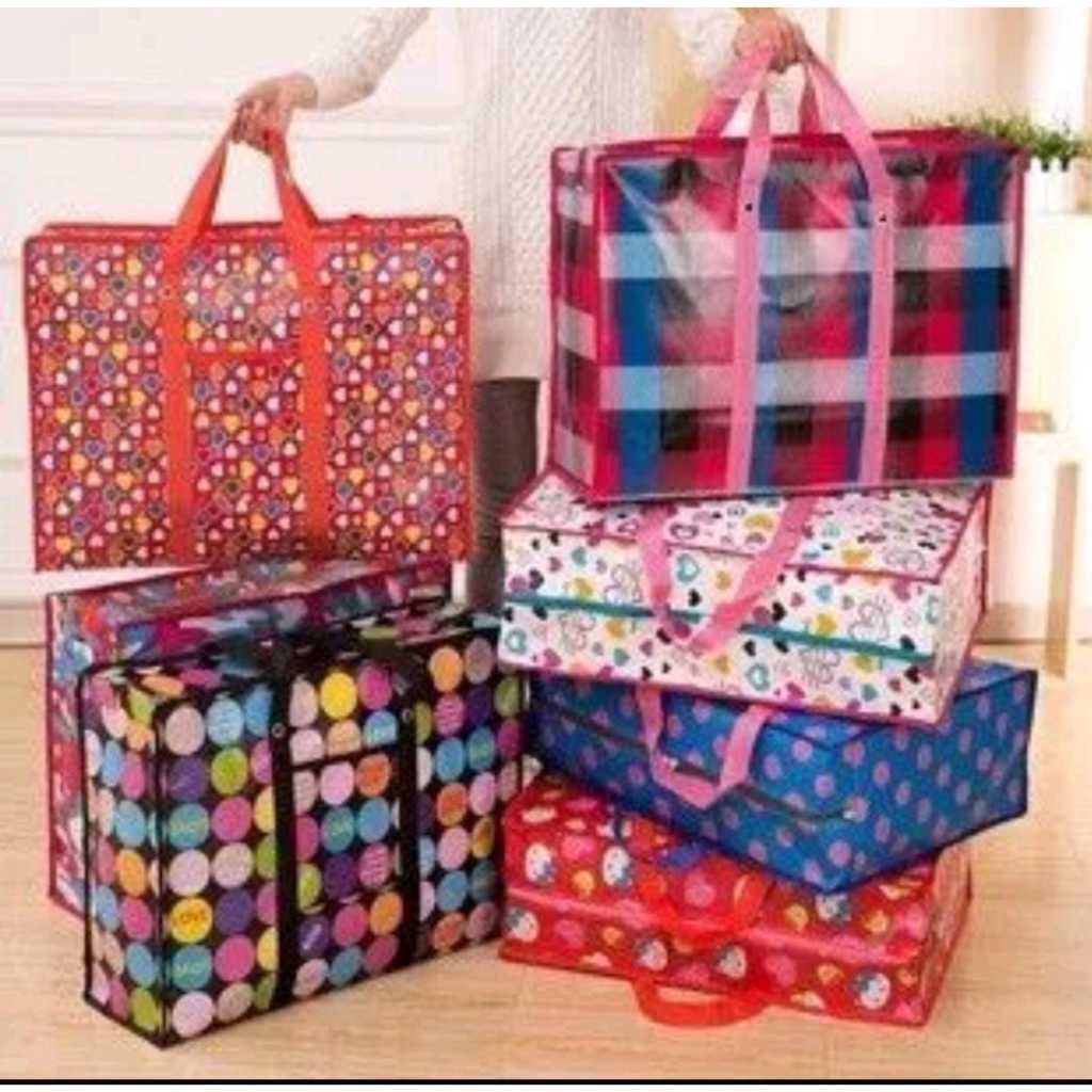 sacola de feira com ziper  de  varios tamanhos em Oferta na Shopee