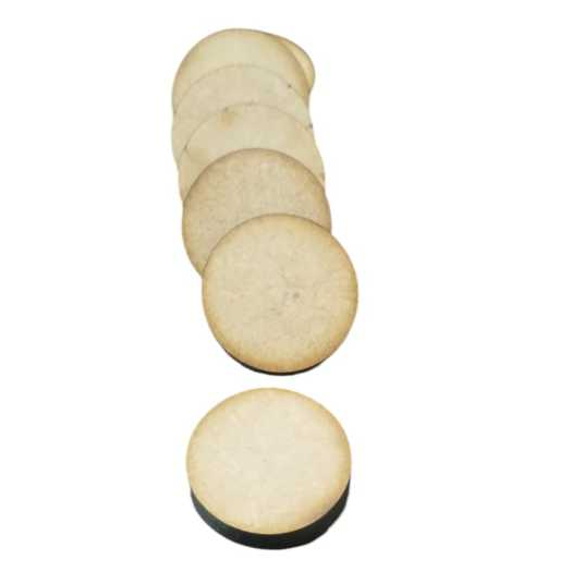 Kit Com 50/ Bolachas Mdf Crú 6mm 2cm/ 2,5Cm / 3cm/ 4cm/5cm/6cm  Círculo aplique para artesanato.