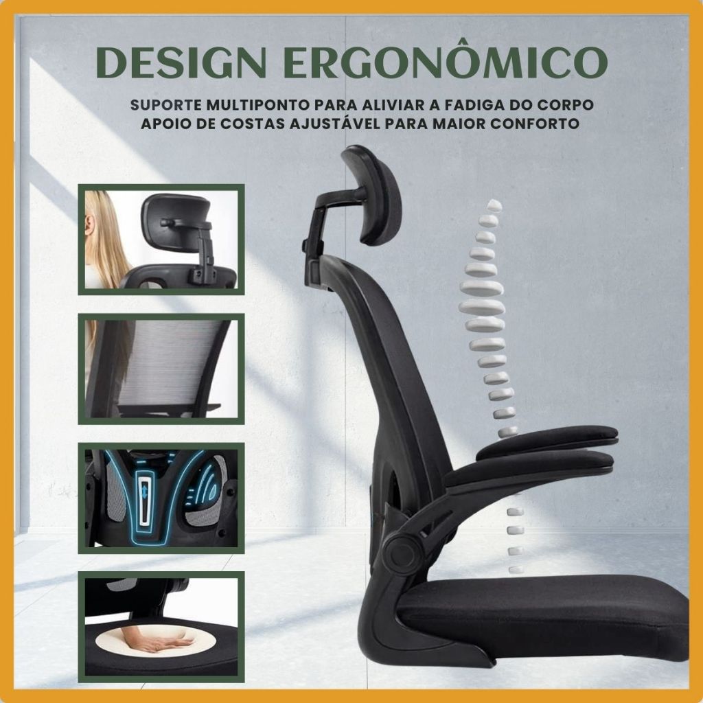 Cadeira De Escritório Ergonômica Giratória Boston B100 Com Estofado Mesh Luvinco — imagem 2 de 2