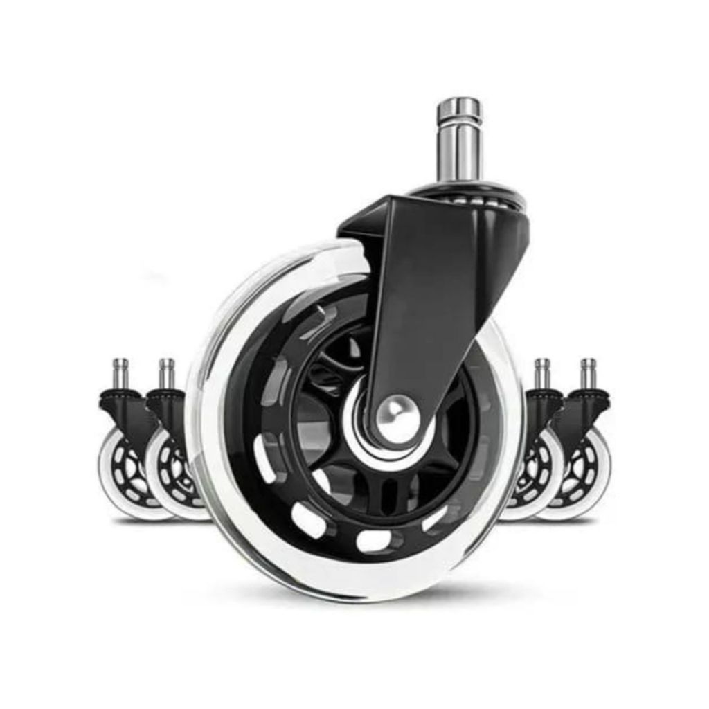 Imagem Kit 5 Rodas Anti Risco Universal 75mm Para Cadeira Escritório Giratória Móveis Gamer Marca Luvinco