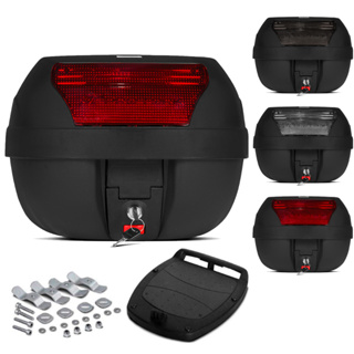 Baú Bauleto Moto Smartbox Pro Tork 28 Litros Conjunto Fixação Fechadura Chave Vermelho Fumê Cristal em Oferta na Shopee