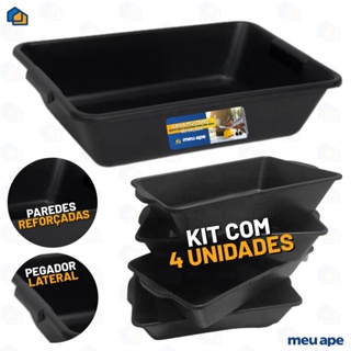 4 Caixa Plástica Para Massa Retangular Obras Areia Gato Multiuso Reforçada 20LT em Oferta na Shopee