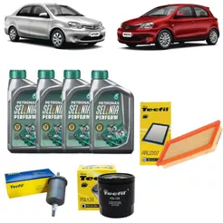 Kit Troca De Oleo e Filtros Toyota Etios Yaris 1.3 1.5 Flex 5w30 Petronas Selenia Sintético Original