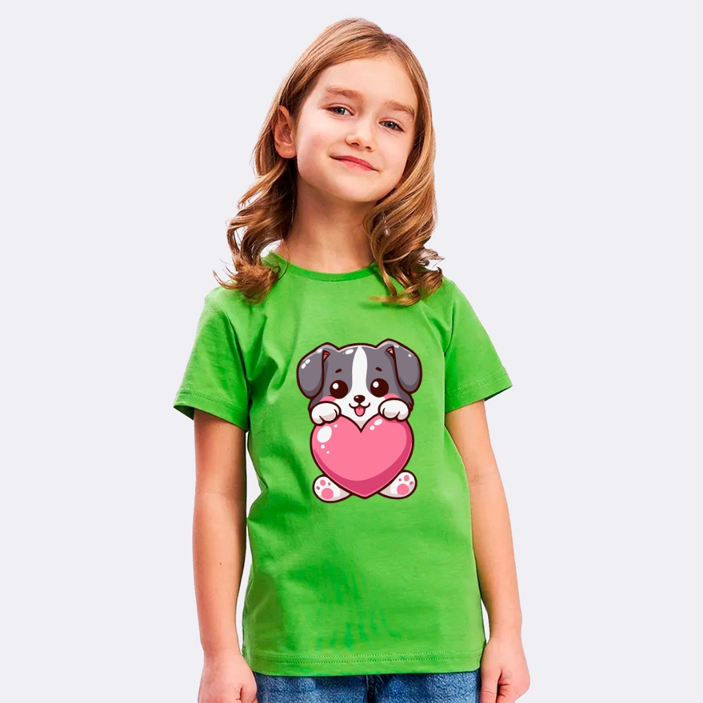 Camiseta Feminina Kids Cachorro Fofo Estampa Linda Blusa Para Meninas 100% Algodão Envio Rapido em Oferta na Shopee