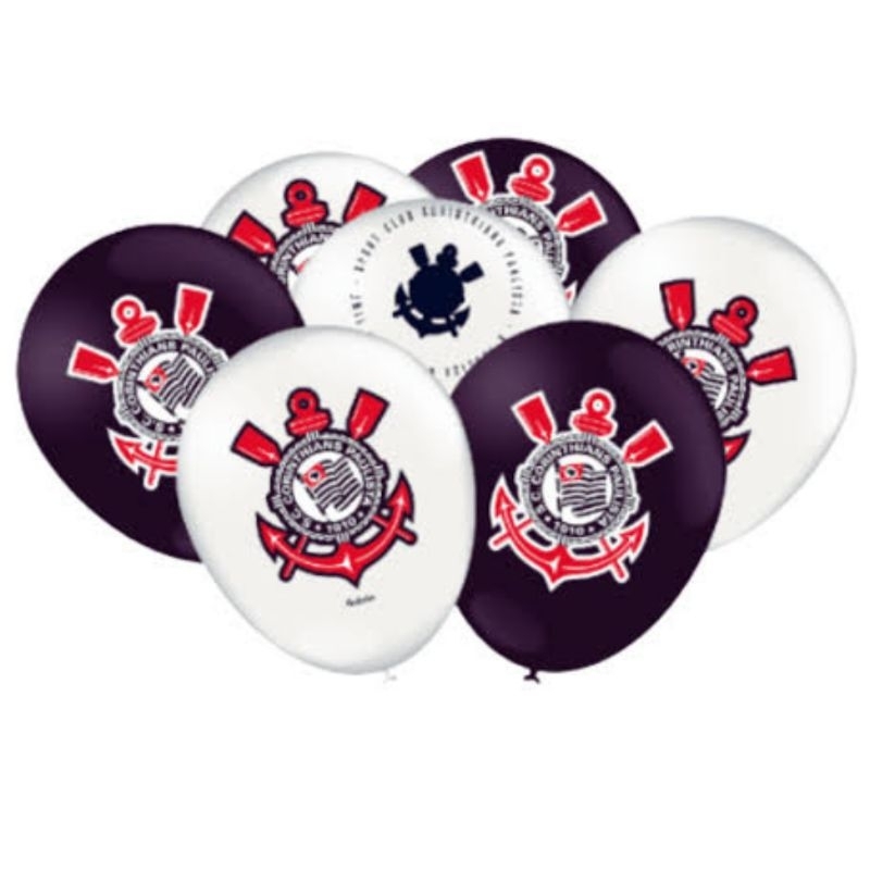 Balão Corinthians Bexiga Timão N9 c/ 25un Torcida Futebol