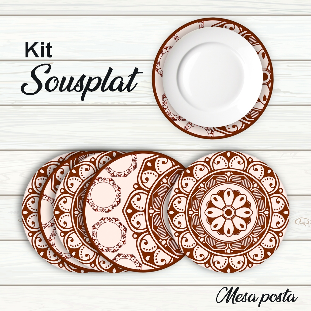 Capa De Sousplat Étnico Mandala 35cm  I Sousplat Souplat Soupla Suplat Mesa Jogo Americano - R04