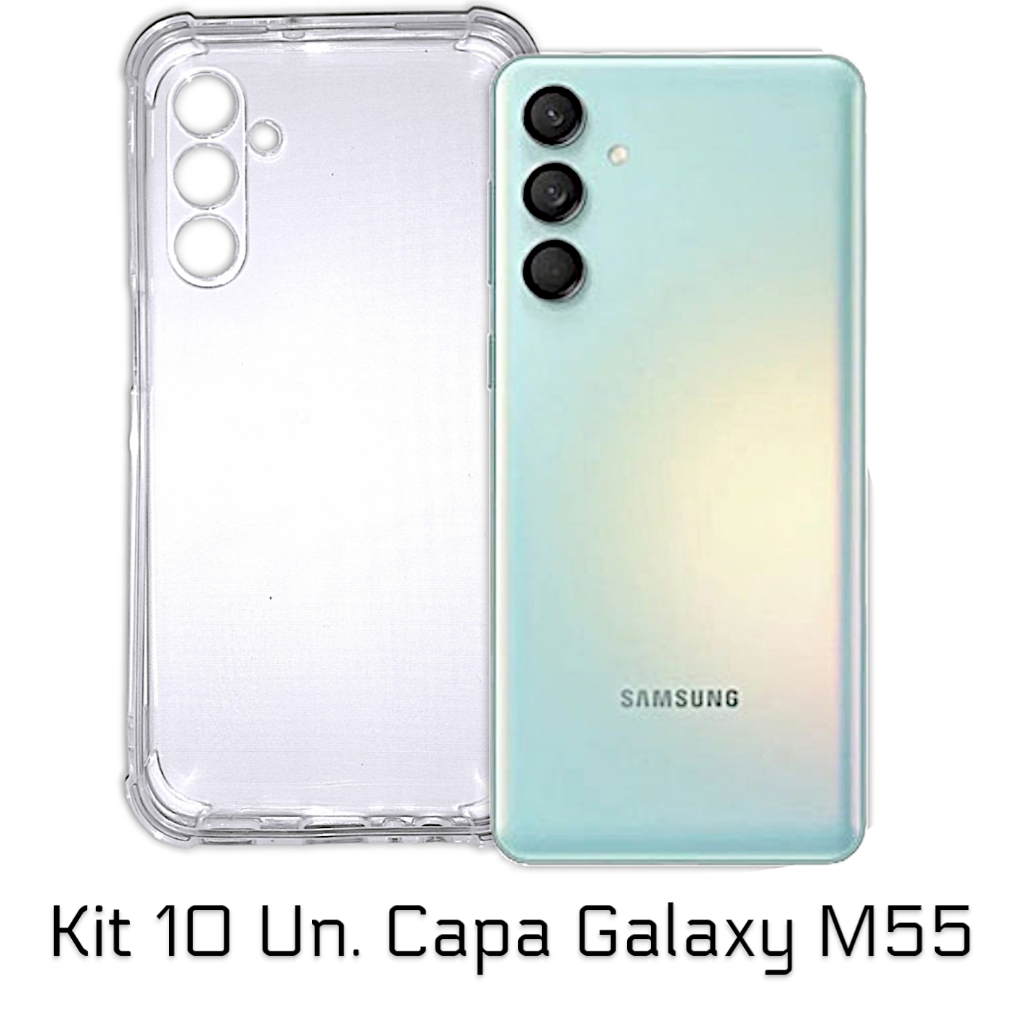 Kit 10 Unidades Capa Capinha Case Anti-Impacto Para Galaxy M55