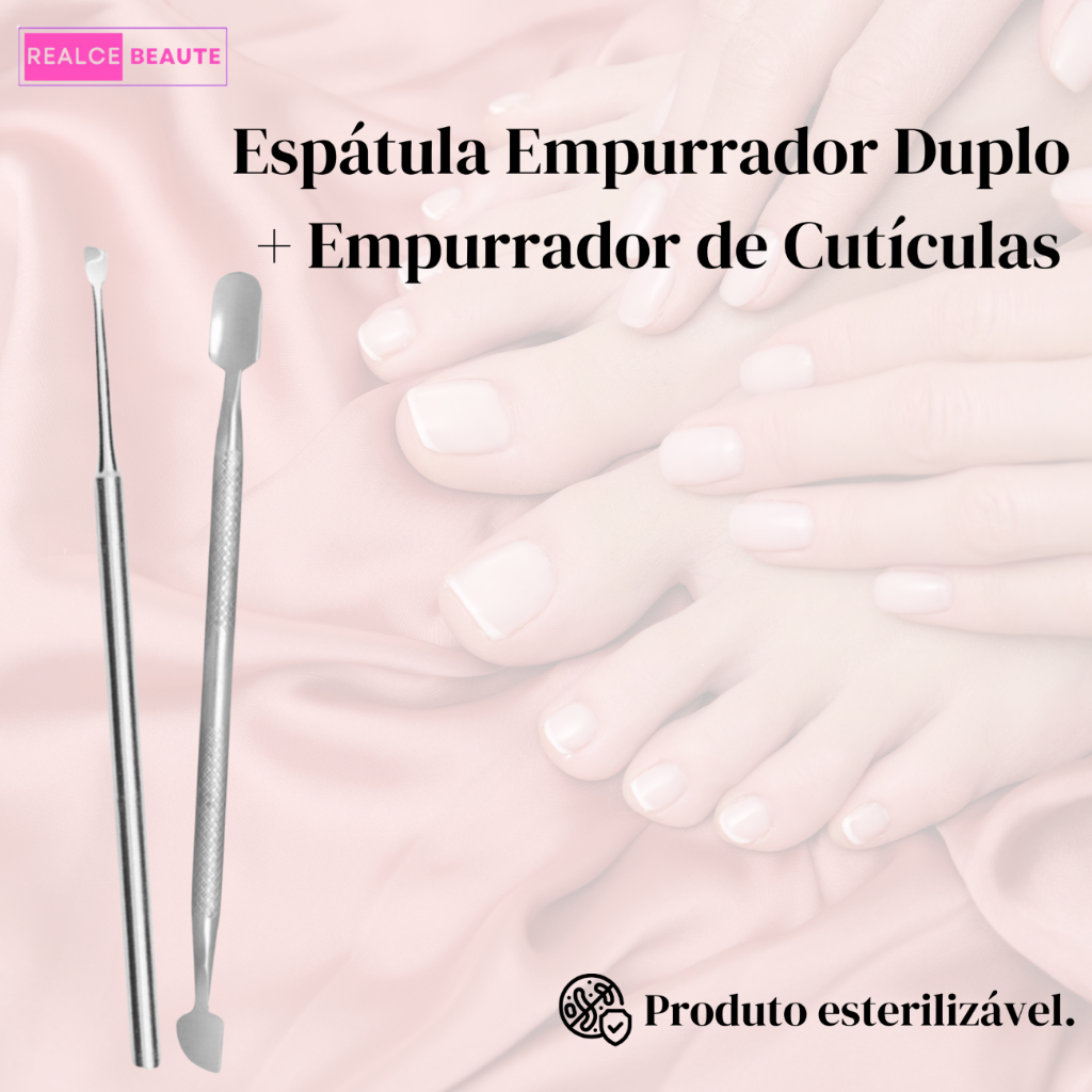 Empurrador Duplo ref (01) + Empurrador de Cuticulas ref (06) - Slim - Manicure e Pedicure / Podologia em Oferta na Shopee