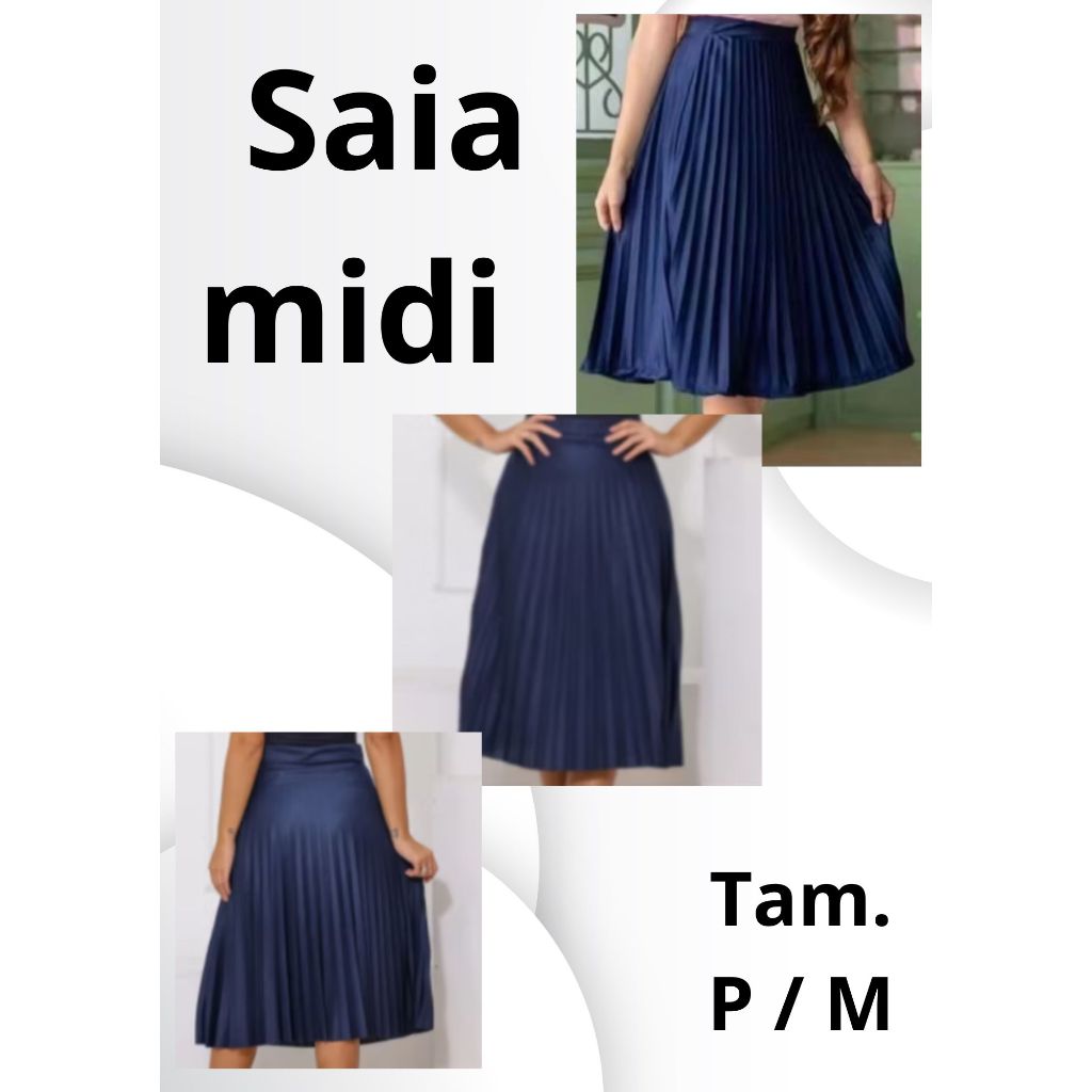 Saia Plissada Midi Feminina Premium | Moda Evangélica Elegante e Fresquinha | Look Casual Trabalho Verão Tendência 2026