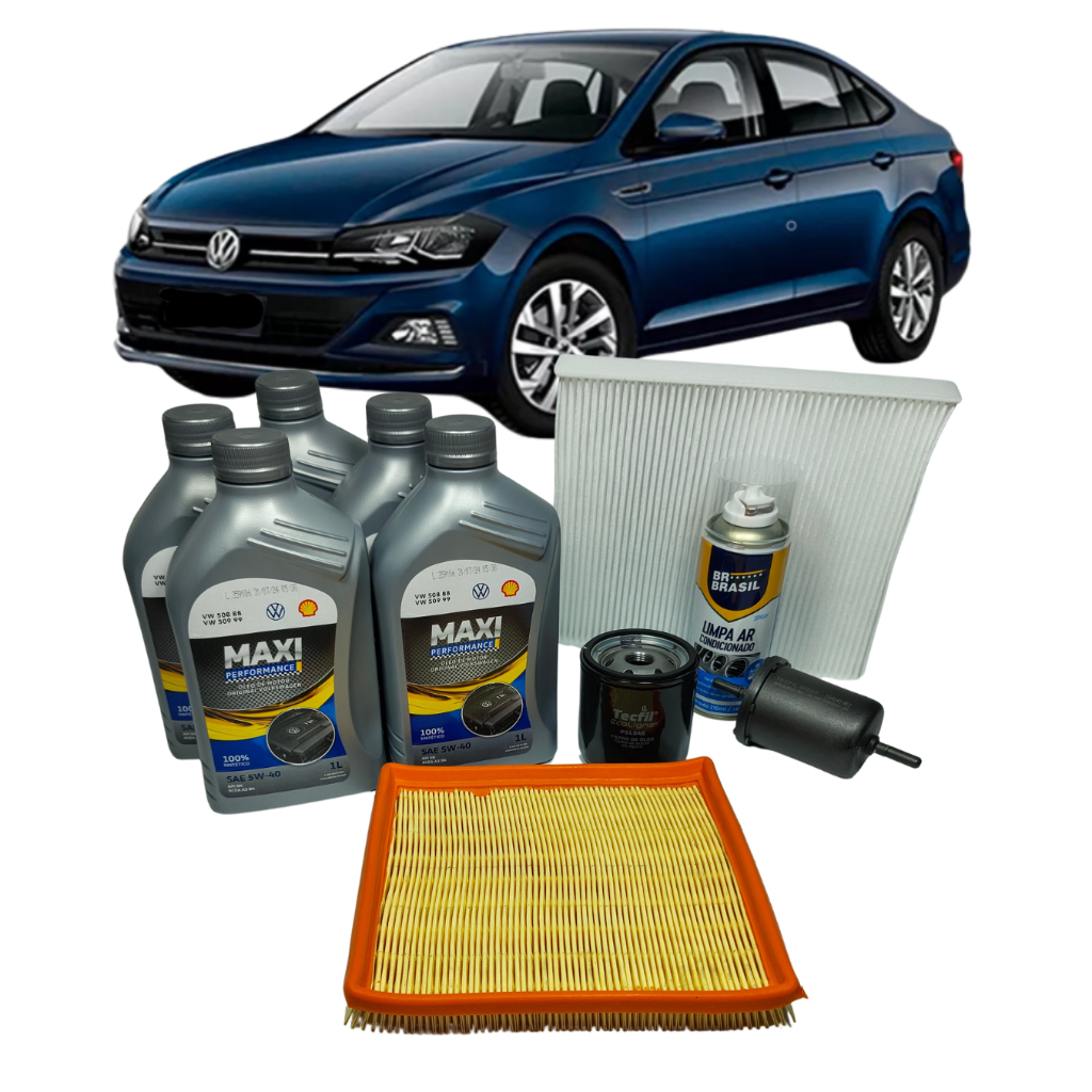 Kit Revisão 5w40 VW Original Sintético 5 Litros + Todos os Filtros Virtus 1.6 MSI 2018 em Diante em Oferta na Shopee