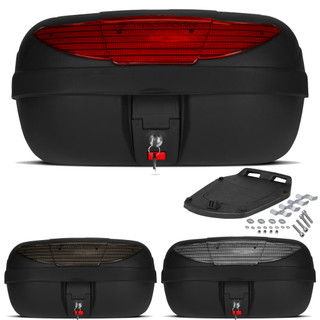 Baú Bauleto Moto Smartbox 2 45 Litros Preto Com Conjunto Fixação Vermelho Fumê e Cristal - Pro Tork em Oferta na Shopee