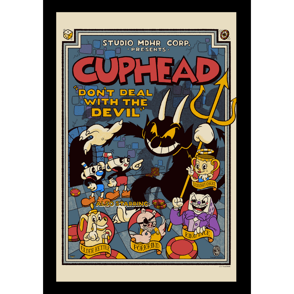 Poster Cuphead Tamanho Grande A3 Cartaz De Cinema - Quadro Cuphead