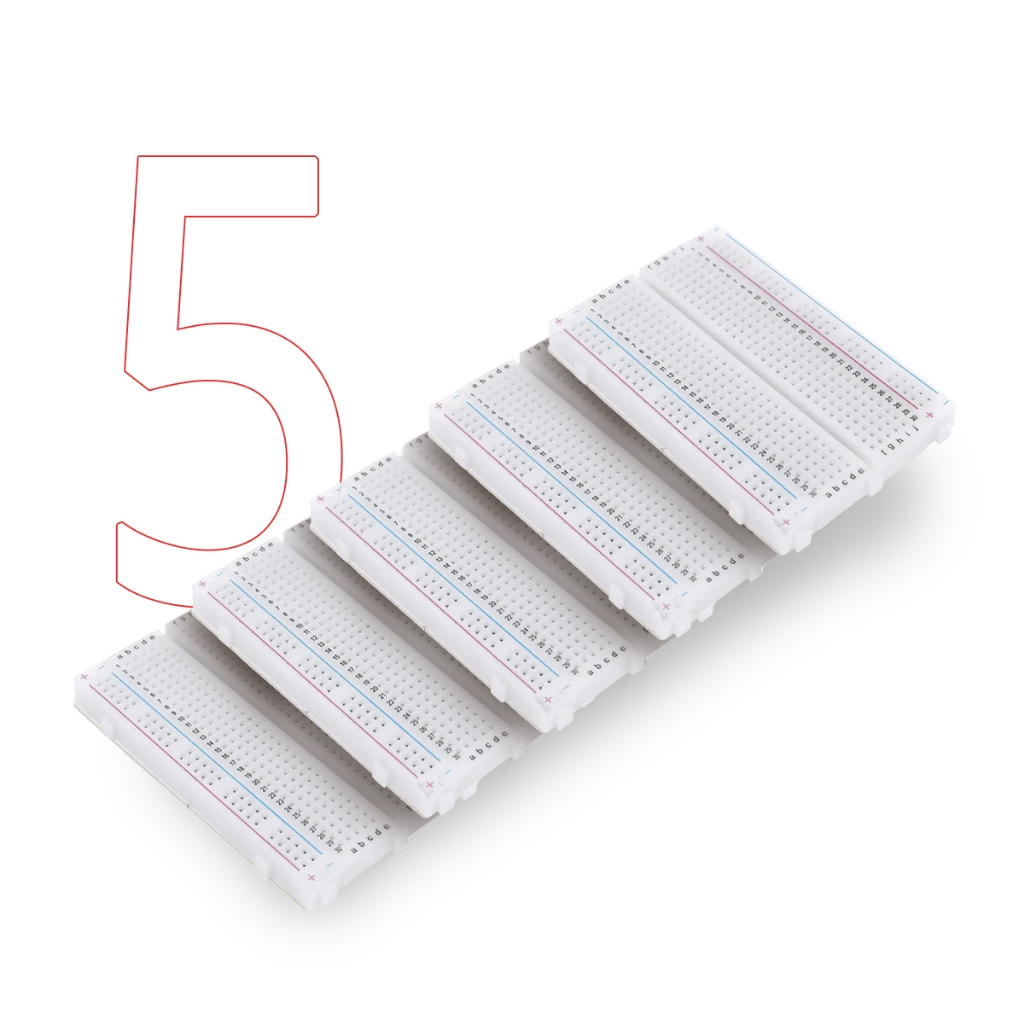 5 X Protoboard 400 Pontos Furos Pinos Breadboard Kit 5 Unidades