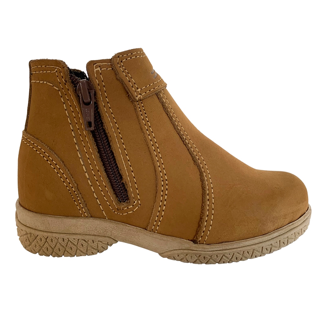Botina Infantil Casual Bota Zíper Couro Legitimo Confortável